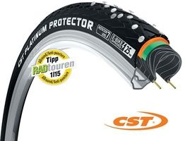 Cst platinum protector (4mm anti-lek) zwart met reflectie. 28x1.75, etrto 47-622 afbeelding 1