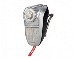 Simson voorvorkkoplamp led zwart incl.batterijen op kaart