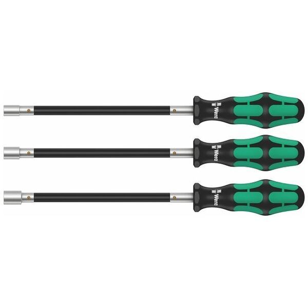 Wera slangklem-schroevendraaier, ergonomisch, buigbaar, zeskantige wegrolbescherming, greepcodering