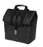 Basil urban dry shopper - waterdichte fietsshopper, vegan leather details, verstelbare sluiting, reflectie, mat zwart afbeelding