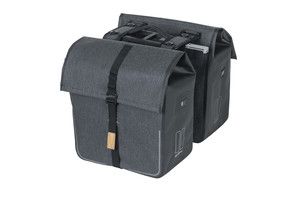 Basil urban dry dubbele mik-fietstas - 50l - grijs melee - waterdicht afbeelding