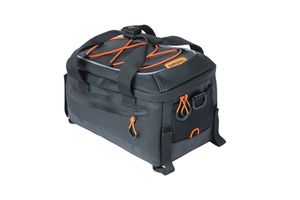 Basil miles bagagedragertas - sportieve fietstas voor heren en dames - zwart/oranje - waterdicht - 7 liter afbeelding