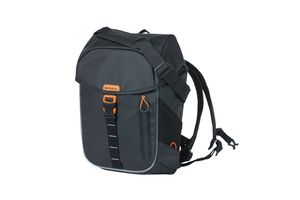 Basil miles tarpaulin fietsrugzak nordlicht - waterdichte zwarte rugzak voor fietsers - 17l - unisex - sportief - zwart afbeelding