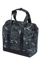 Basil grand flower fietsshopper - zwarte waterafstotende tas met laptopvak - 23l afbeelding