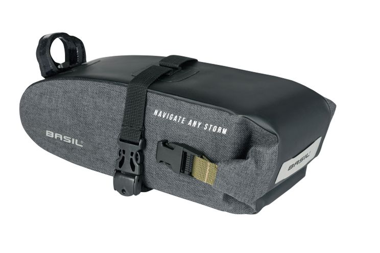 Basil navigator storm zadeltas - compacte fietstas - unisex - fiets - zwart afbeelding