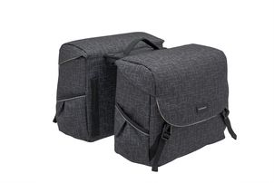 New Mondi joy dubbele fietstas - waterafstotend polyester - racktime systeem - 37x16x32cm - ivy walnut afbeelding
