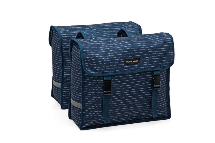 Newlooxs Fiori dubbele fietstas - waterafstotend polyester - 30l - zwart/blauw/grijs afbeelding