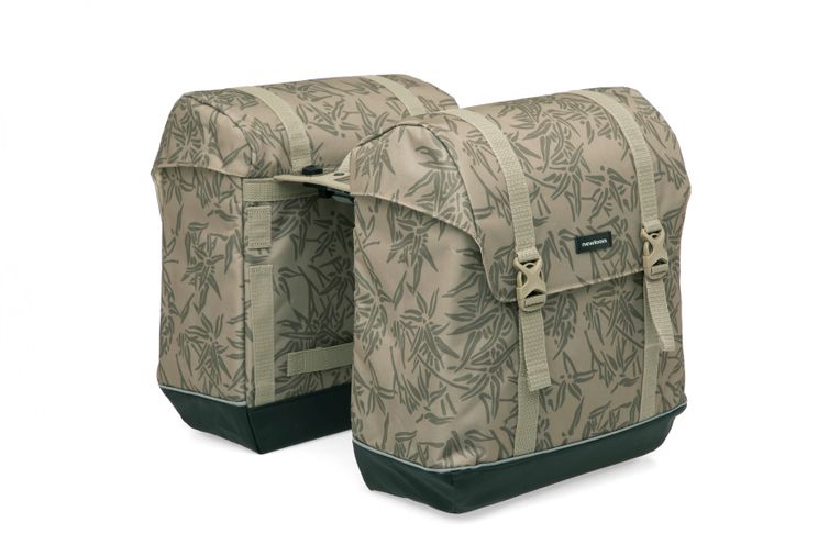 New looxs fietstas alba double - mik bagagedrager - waterafstotend polyester - 42l - bamboo zwart afbeelding