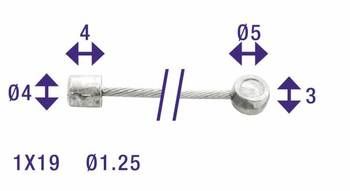Elvedes schakel binnenkabel 2250mm rvs ø1,25mm n/t-nippel afbeelding