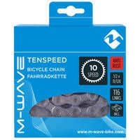 M-Wave ketting 10-speed, 1/2x11/128 116l zilver anti-roest (hangverpakking)