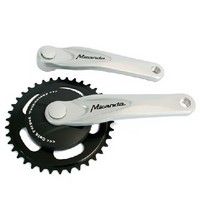 Miranda crankstel alfa 1 38t, cranklengte 170mm.zilver, aluminium, spieloos. met disk afbeelding