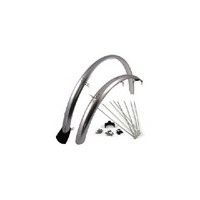 Sunnywhe El kunststof spatbordset 28inch 50mm zilver + stangen
