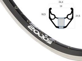 Rigida Velg ryde 28 (622) zac-2000 36/14 zwart (geslepen) afbeelding