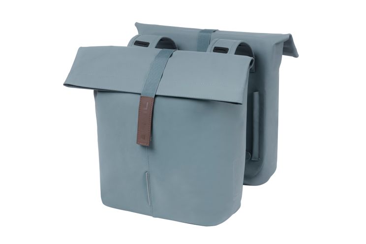 Basil tas city dubbel vegan leather | graphite blue afbeelding