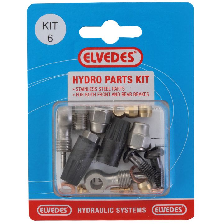 Elvedes Hydraulische onderdelen kit 6 m8x1 + banjo rvs afbeelding