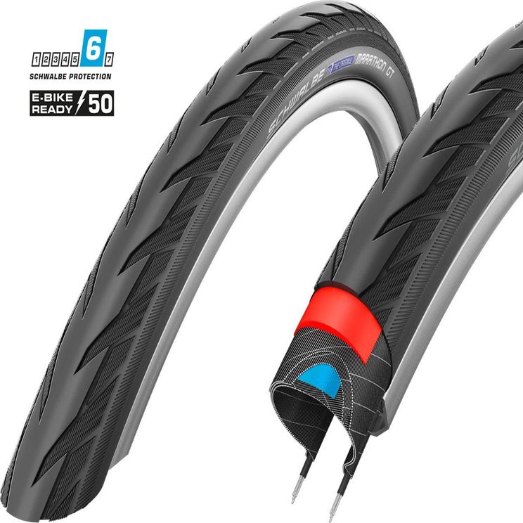 Schwalbe Buitenband Marathon Gt 28 X 2.00 (50-622) Reflectie Zwart