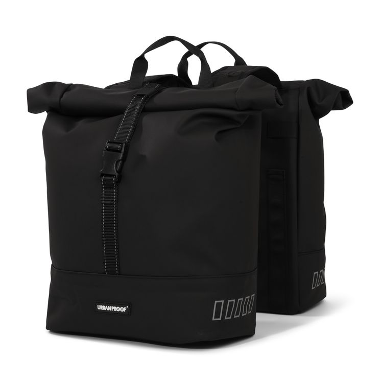 Urbanproof rolltop dubbele fietstas 38 liter zwart afbeelding