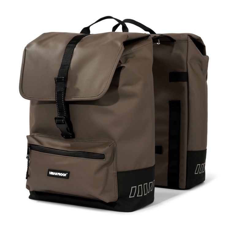Urbanproof cargo dubbele fietstas 38 liter bruin afbeelding